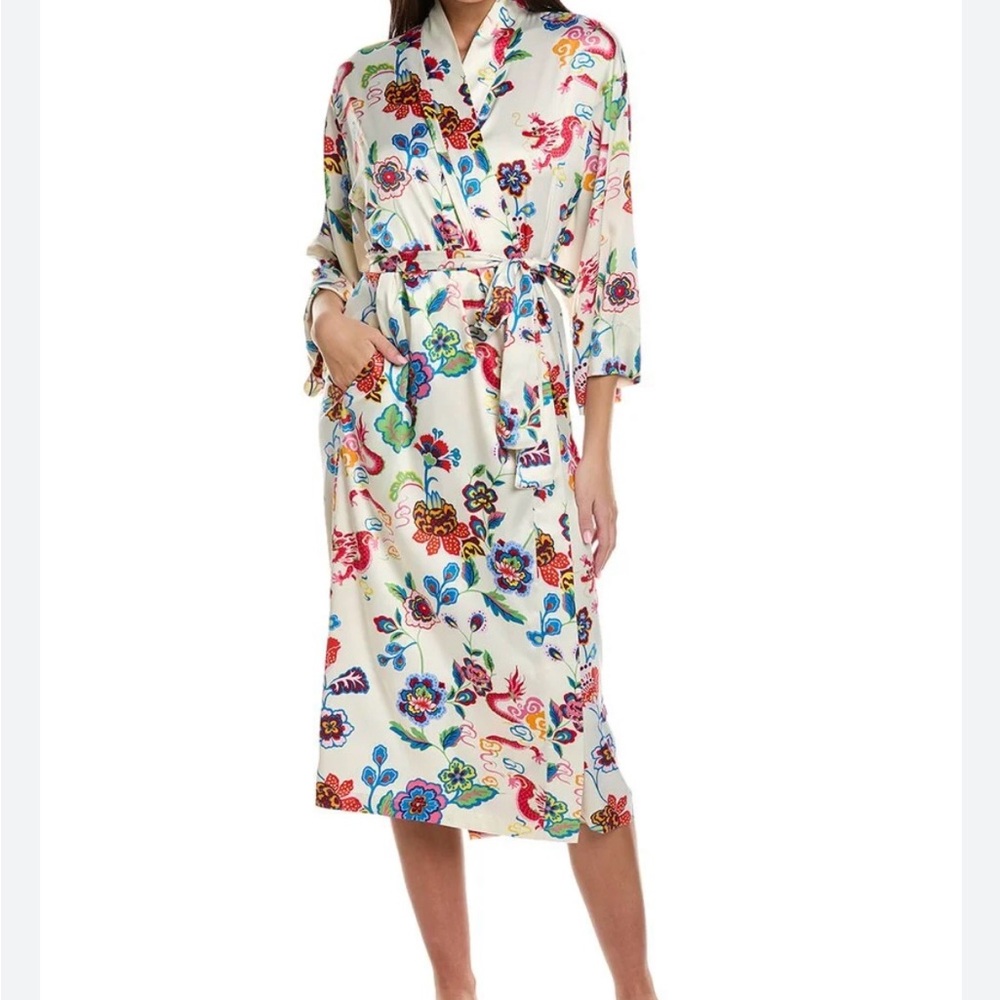 Natori Fleur dragon robe ivory S new